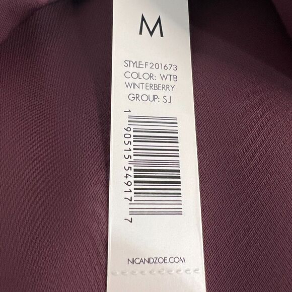 NIC+ZOE Sleeveless Blouse Womens Medium Winterberry Plum V-Neck Pullover Top - Picture 4 of 6